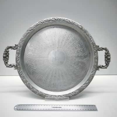 Vintage Deakin Old Sheffield Reproduction Large Handled Silver Plate Tray