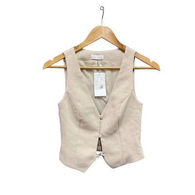 Kookai Womens  Size 4 Oyster Deep Vee Vest Beige 