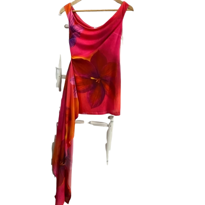 Saints + Secrets Womens  Size 8 Off Shoulder Mini Dress Floral 