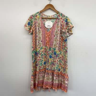 Shareen Collection Carnival Of Flowers Mini Dress Size 14 