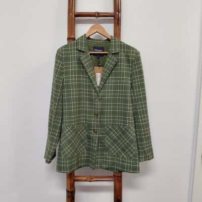Princess Highway Billy Check Blazer Green Size 8 BNWT