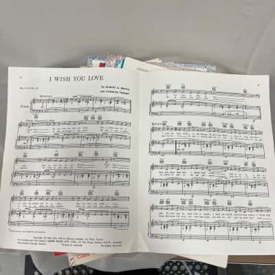 Stack of vintage sheet music