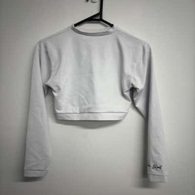  Womens  Longsleeve workout Size S T-Shirt White 
