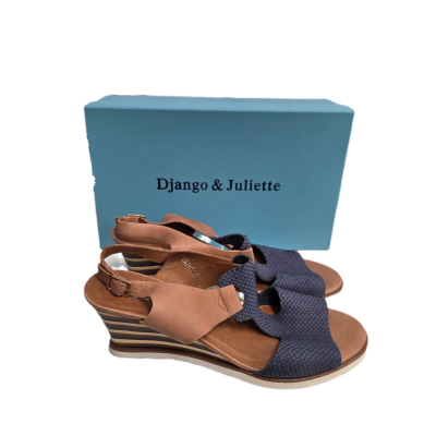 Django & Juliette - Womens - Size 40 - Navy/Tan - Wedges 