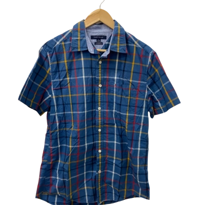 Tommy Hilfiger Mens  Size M Short Sleeve Shirt Blue / Checked 