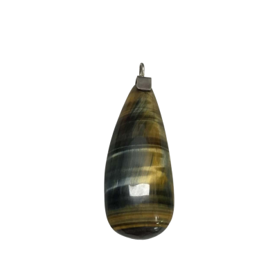 Large Tigereye Pendant With Silver Clasp