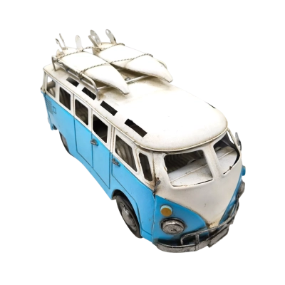 VW Combi With Surf Boards Metal Model 30cm Long - Needs A Good Clean!  (brica shelf)