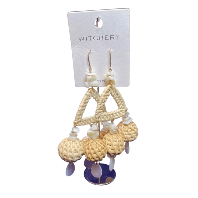 Witchery Womens Earrings Beige/White