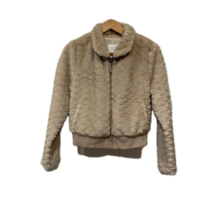 Once/Was Womens Fluffy Jacket Size 1 Beige (new with tags)