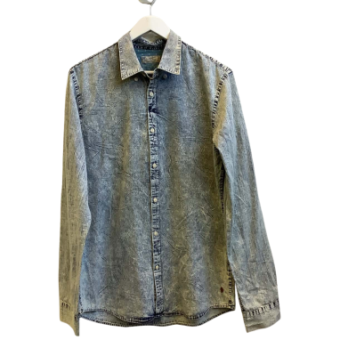 Brand New Scotch & Soda Mens  Size L Long Sleeve Denim Shirt Blue Wash