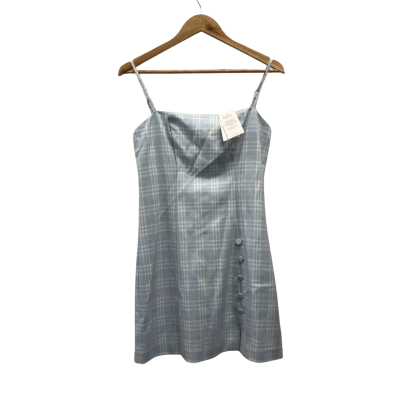 Kookai Womens  Size 40 Check Mini Dress Blue / White BNWT$160