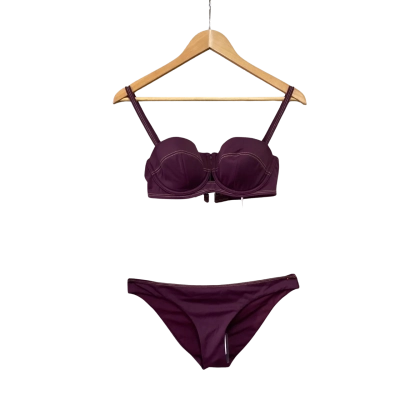 The Fold Womens  Size 10DD / 12 Bikini Set Maroon / Purple 