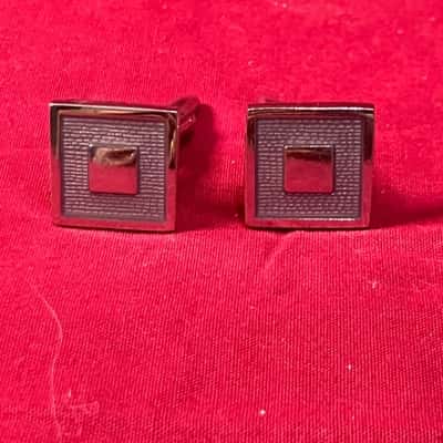 Men's Silver Tone Square Cufflinks 