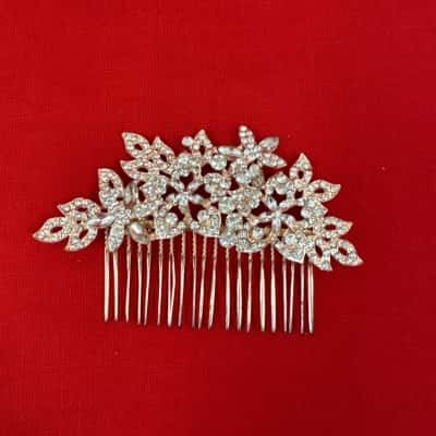  Women's floral Gold Tone Bridal Hair Comb 