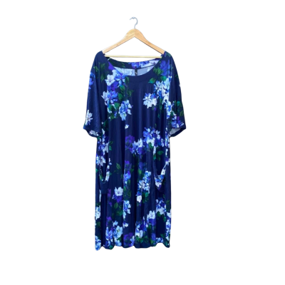 Taking Shape Size 22 Casual Dress Floral/Multicoloured/Navy Blue/Pattern BNWT