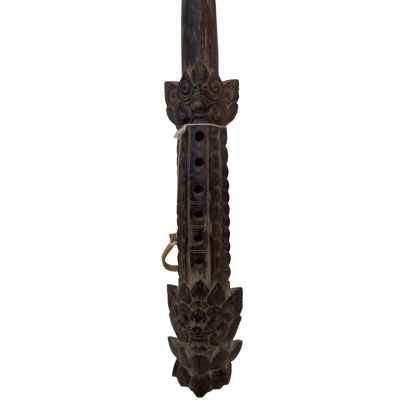 vintage Balinese hand made flute carved hardwood
