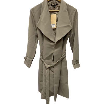 Liz Jordan Womens  Size 12 Open Jacket / Swing Coat Beige 