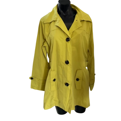 W. Lane Womens  Size 14 Trench Coat Yellow 