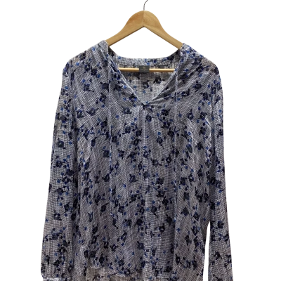 David Lawrence Womens  Size 12 Blue Floral Top