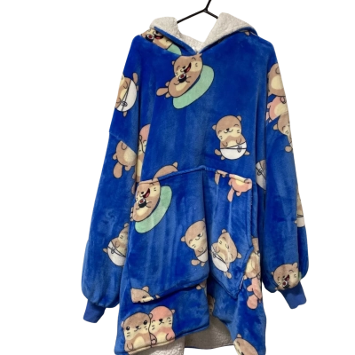 Womens Oodie Size One Size Pyjamas Blue / Green / White 