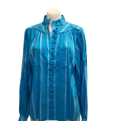 Country Road Womens Blouse Blue / Pinstriped 