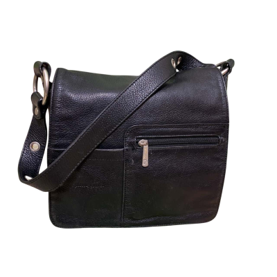 Pierre Cardin Womens Cross Body Bag Black Genuine Leather