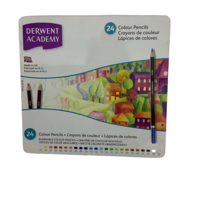 Derwent Academy 24 Colour Pencils JK2 (some pencils have been used)