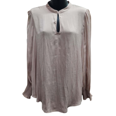 New With Tags WITCHERY Blush Pink High Neck Blouse in Size 14