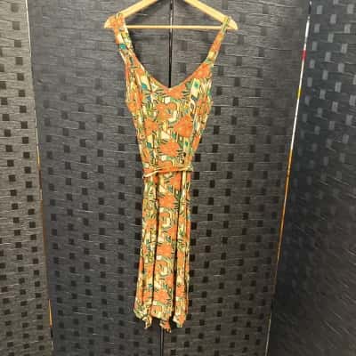  Womens  Size 40 King Louie Sleeveless Dress  Beige / Green / Multicoloured / Orange 
