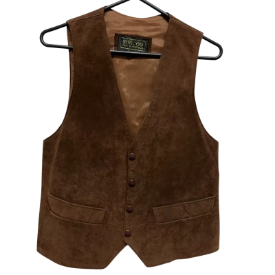 Siricco Men's  Size S Tan Suede Vest 