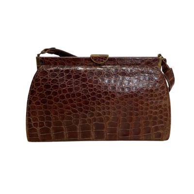womens vintage genuine crocodile handbag 