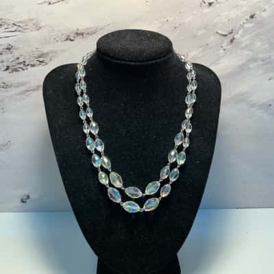**RARE FIND**  Aurora Borealis Double Strand Beaded Necklace 