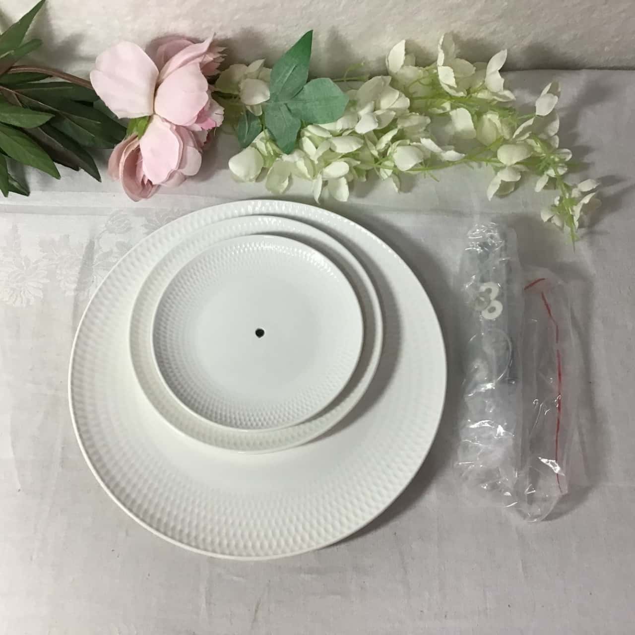 White Basics Cake Stand 3 Tiered in White main image 1