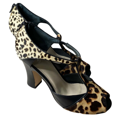 Wittner Animal Print Ankle Strap Heels Size 38