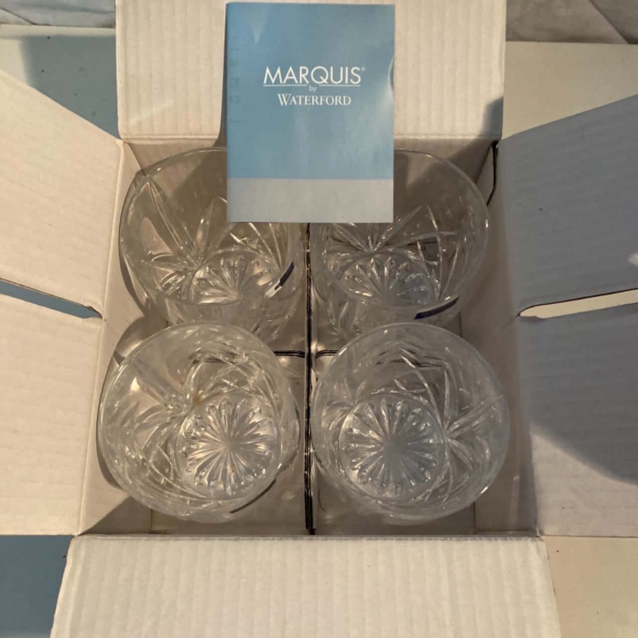 Waterford Marquis Brookside Double Old Fashioned Glasses set of 4