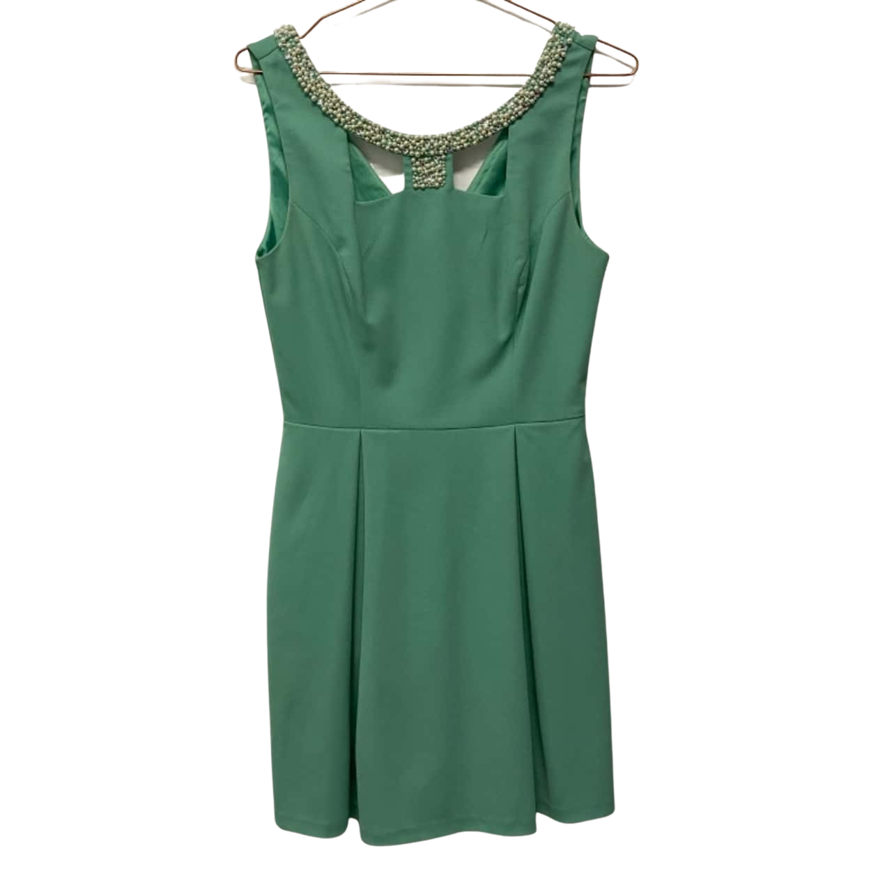 Review Womens Size 10 Cocktail Dress Green / Pearl