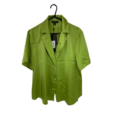 Mossman Womens  Size 14 Short Sleeve Shirt Green 