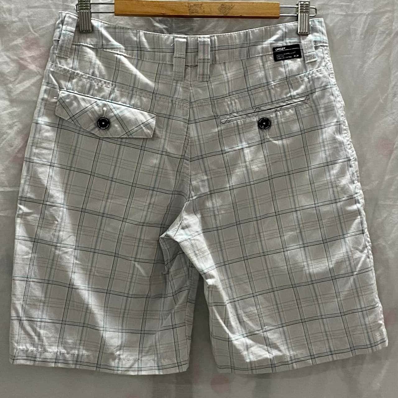 Oakley Mens Size 30 Blue / Checked / Grey Board Shorts(s)