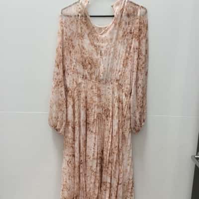 Forever New Womens  Size 12 Long Sleeve Dress Brown 