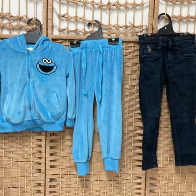Boys Peter Alexander U.S.Polo Assn kids Size 3-4 Cookie Monster Hoodie Tracksuit Jeans 