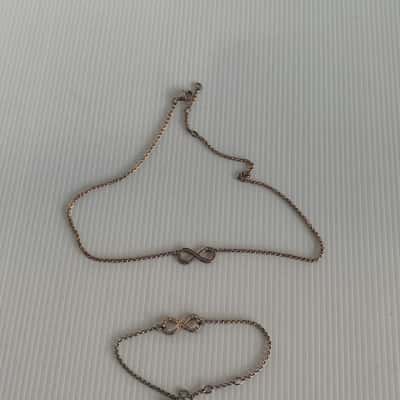 Thomas Sabo 18ct Rose Gold Plated Infinity Necklace & Bracelet Set - in Original Box
