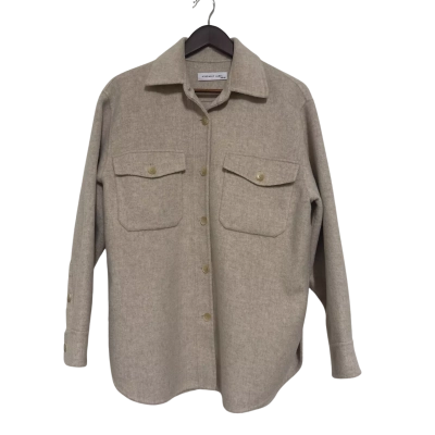 Assembly Label Oversized Womens Size XS / XXS Button Up Casual Utilitarian Woolen Top/Jacket Off White 