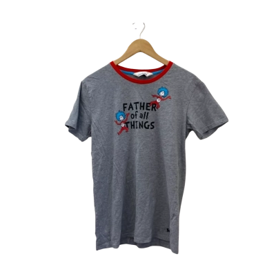 Peter Alexander Mens  Size M Pyjama T-shirt Grey Dr Seuss Cat in the Hat