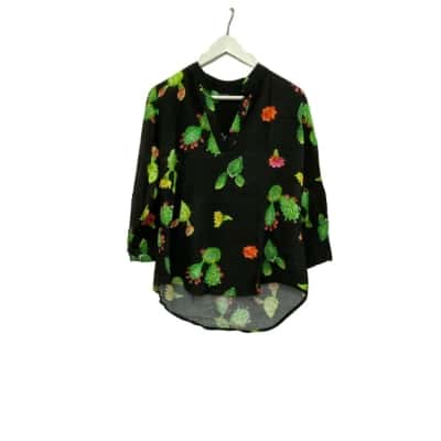  Womens  Cinta Tomato Size S Black  / Floral / Green / Pink  Cactus Motif