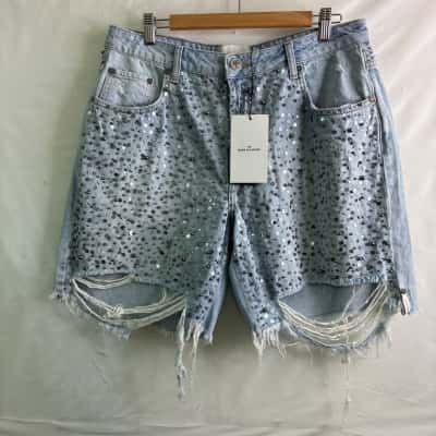 Oneteaspoon Womens Size 31 Denim Shorts Blue BNWT