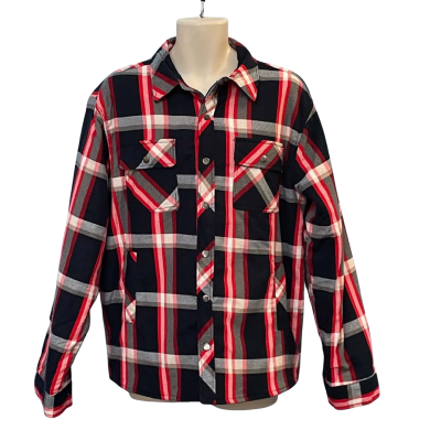 Bronson Mens Size XL Winter Coat Black/Checked/Red/White