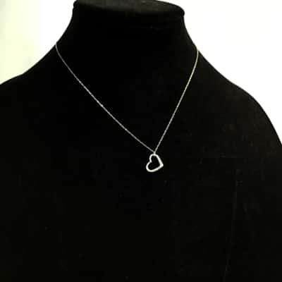  Womens S/Silver Heart Pendant