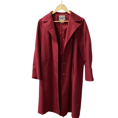 Vintage  Womens  Size 18 Raincoat Sandro of Melbourne Maroon H 
