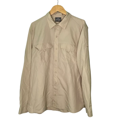 Kathmandu Mens  Size M Long Sleeve Shirt Beige 