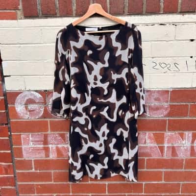 Brown Silk or Silk Feel Dress Size 8-10